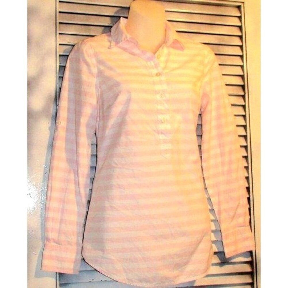 Vineyard Vines Sz 00 Striped Roll Tab Sleeve Button-Front Shirt